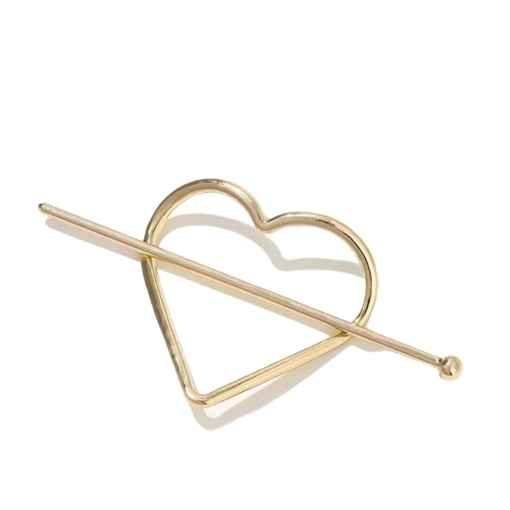 Golden Heart Design Hairpin Set